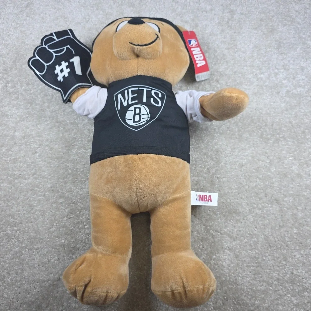 NBA Brooklyn Nets Mascot Plush Bear Stuffed Animal Plush #1 Fan Basketball NWT‎